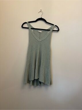 Altar’d State Waffle Knit Swing Tank Top Sage Green Sleeveless Boho Flowy XS